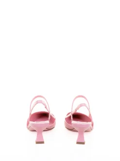 Slingback dcollet a nappa rosa