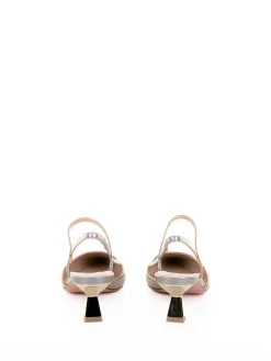 Slingback dcollet a nappa laminata alba