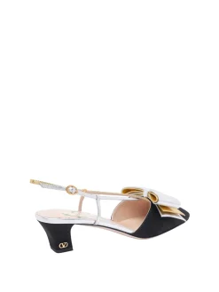 Slingback Decollete Bowow nel tessuto Moire