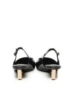 Slingback in pelle di brevetto