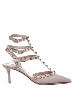Slingback Rockstud in pelle liscia