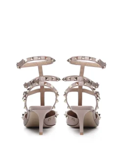 Slingback Rockstud in pelle liscia