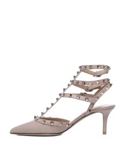 Slingback Rockstud in pelle liscia