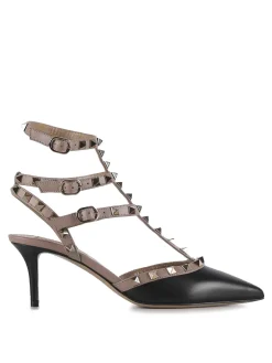 Slingback Rockstud in pelle liscia