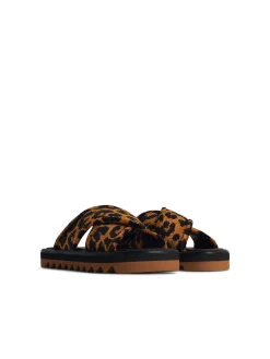 Slippers in pelle multicolore Leo