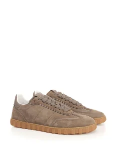 Sneaker a bassa pizzo in pelle divisa