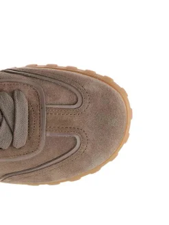 Sneaker a bassa pizzo in pelle divisa
