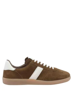 Sneaker arciere in pelle scamosciata marrone