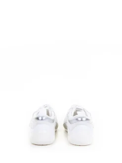 Sneaker Bianco Argento In Pelle