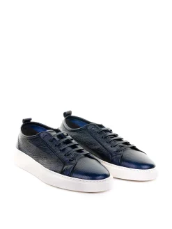 Sneaker Blu In Pelle