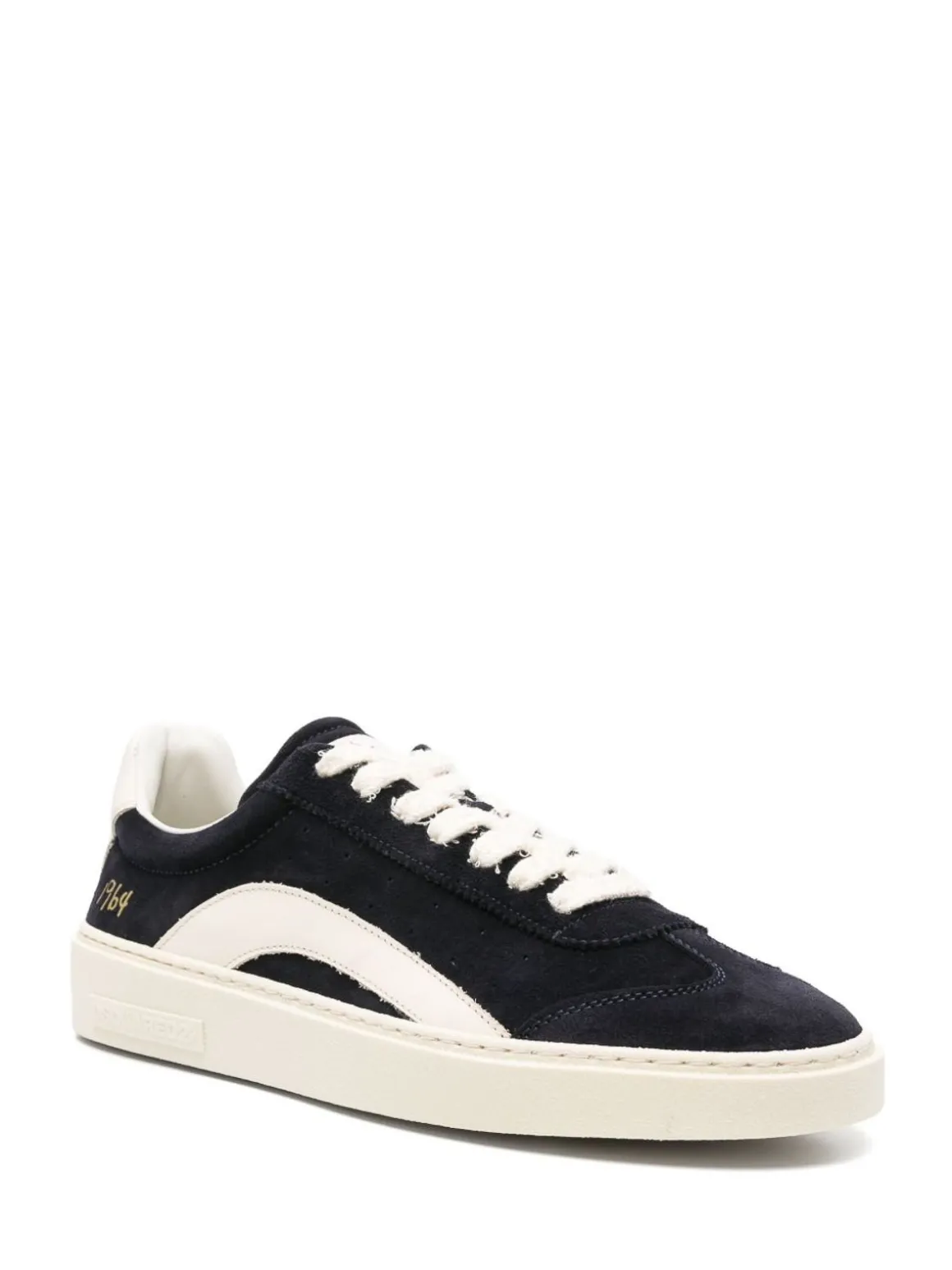 Sneaker in pelle di vitello in bianco e nero