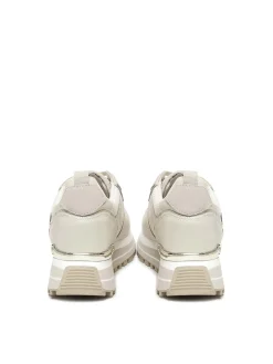 Sneaker in pelle e mesh piattaforma