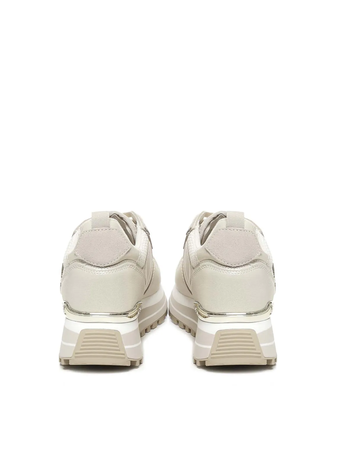 Sneaker in pelle e mesh piattaforma