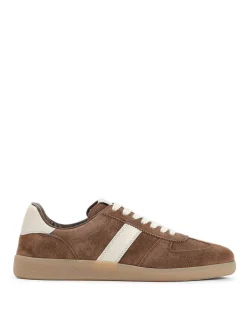 Sneaker in pelle in pelle scamosciata