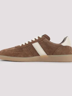 Sneaker in pelle in pelle scamosciata