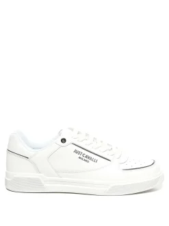 Sneaker logo in pelle