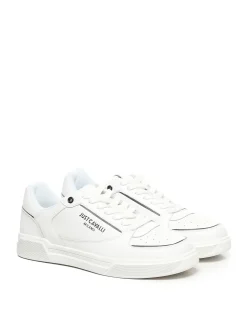 Sneaker logo in pelle