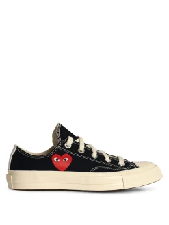 Sneaker tela nere del cuore rosso