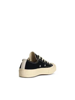 Sneaker tela nere del cuore rosso