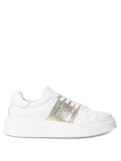 Sneakers A Righe In Pelle
