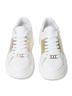 Sneakers A Righe In Pelle