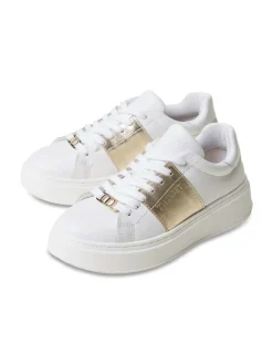 Sneakers A Righe In Pelle