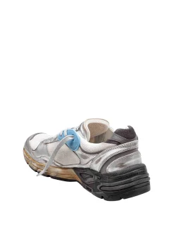 Sneakers Dad-Star In Rete E Pelle Laminata