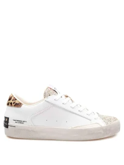 Sneakers Distressed In Pelle E Camoscio