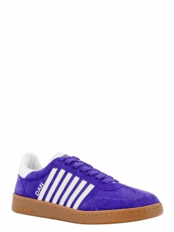 Sneakers in camoscio con bande in pelle