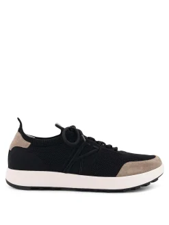 Sneakers Low-Top In Mesh Con Profili In Suede
