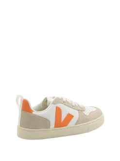 Sneakers V-1O in pelle bianca Fury e mandorla