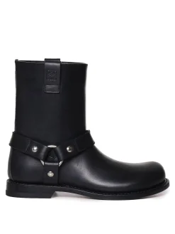 Stivale pull-on in pelle liscia