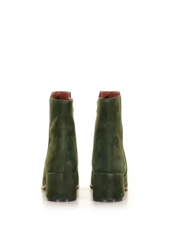 Stivaletto in camoscio Verde