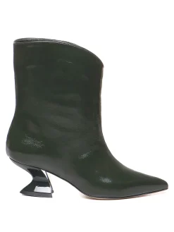 Stivaletto In Pelle Con Tacco Basso