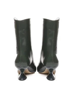 Stivaletto In Pelle Con Tacco Basso