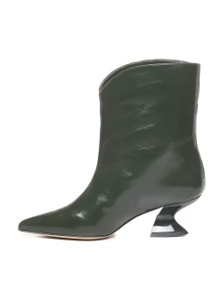 Stivaletto In Pelle Con Tacco Basso
