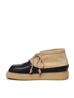 Stivaletto In Pelle E Camoscio
