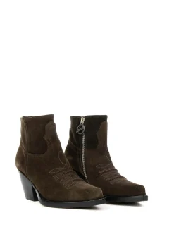 Stivaletto Texano Marrone in camoscio