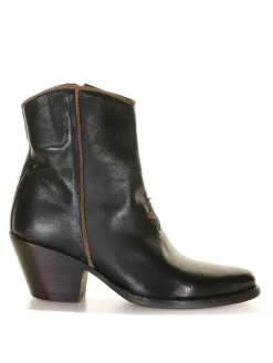 Stivaletto Texano Nero In Pelle