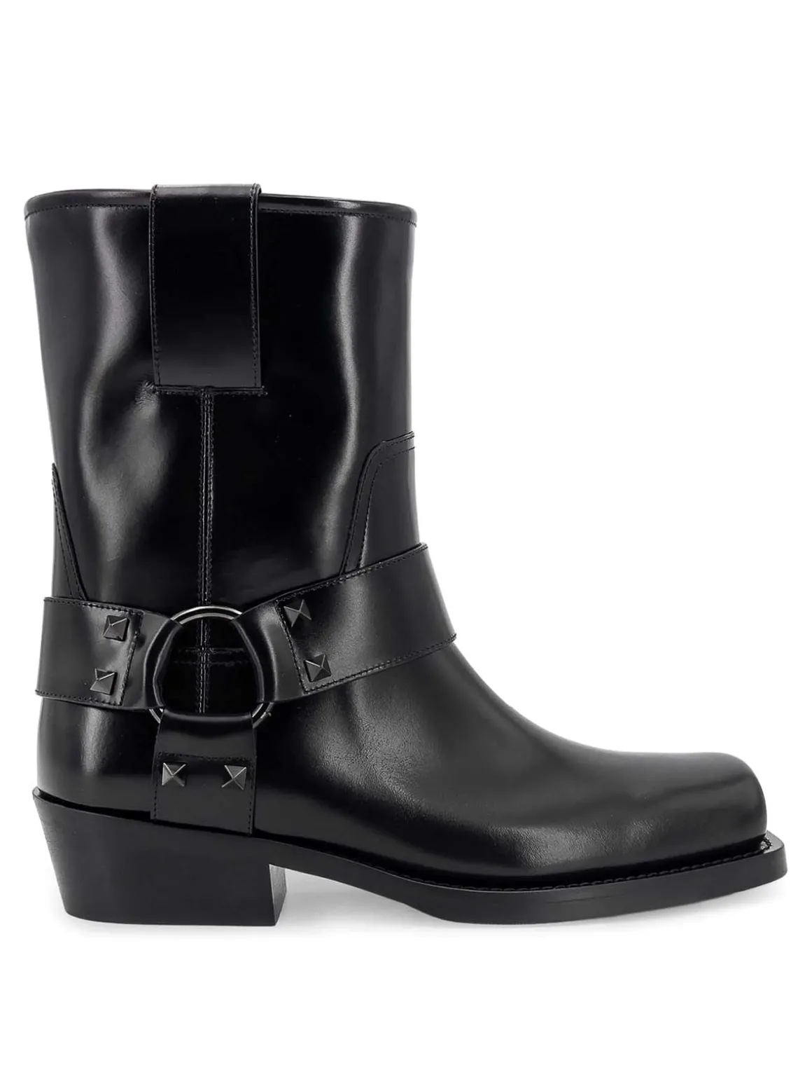 Stivali biker in pelle con borchie iconiche