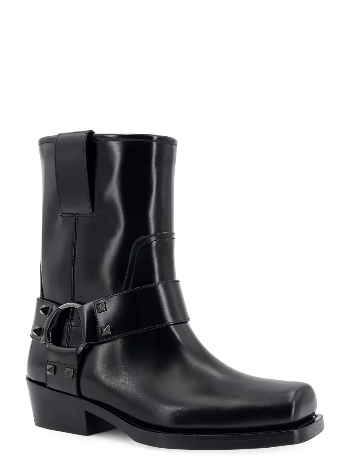 Stivali biker in pelle con borchie iconiche