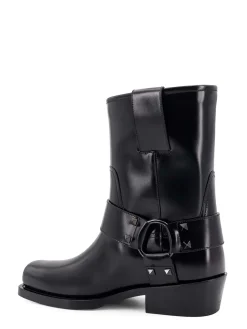 Stivali biker in pelle con borchie iconiche
