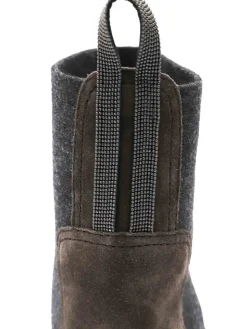 Stivali in pelle con dettaglio cashmere