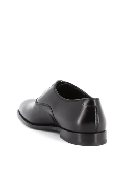 Stringate Oxford in pelle spazzolata nera