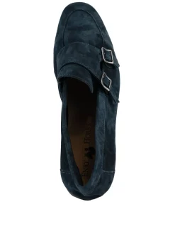 Suede Buckle Loafers