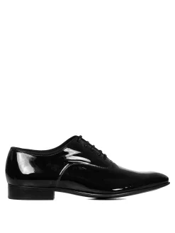 Suola in pelle verniciata nera Oxford