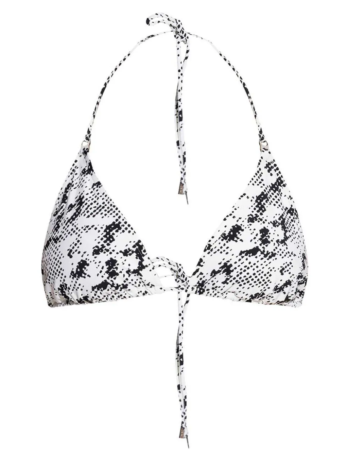 Top Bikini in stampa bianca e nera
