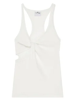 Top bleso di cotone bianco