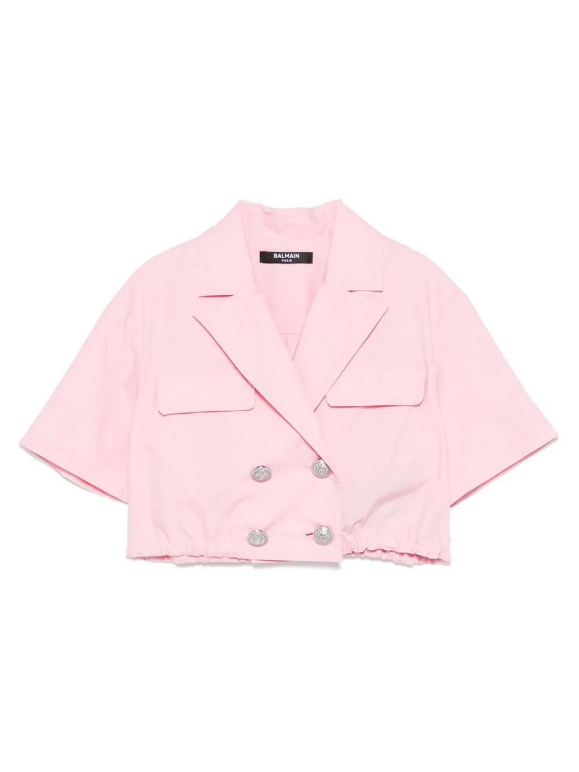 Top corto a doppio petto rosa
