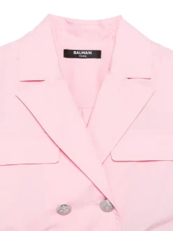 Top corto a doppio petto rosa